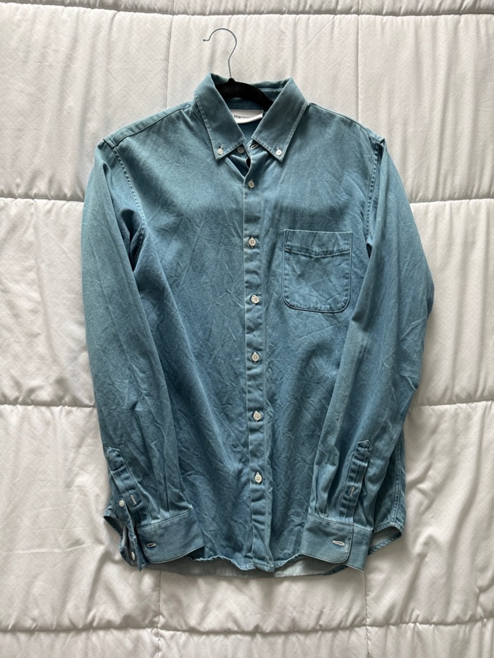 Harmony ParisClassic Button-Down Denim Shirt - Blue